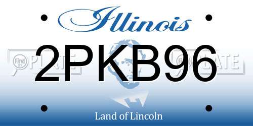 2PKB96 Illinois License Plate
