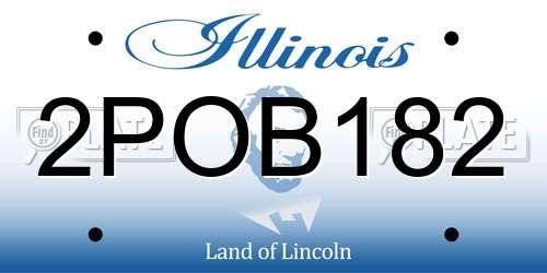 2POB182 Illinois License Plate