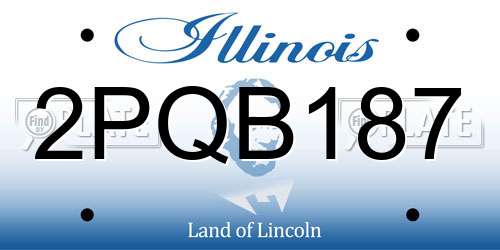 2PQB187 Illinois License Plate