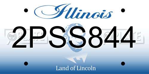 2PSS844 Illinois License Plate