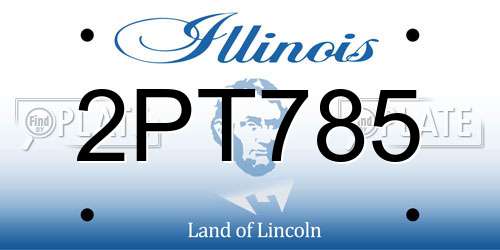 2PT785 Illinois License Plate