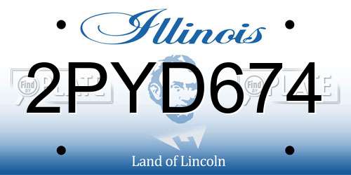 2PYD674 Illinois License Plate