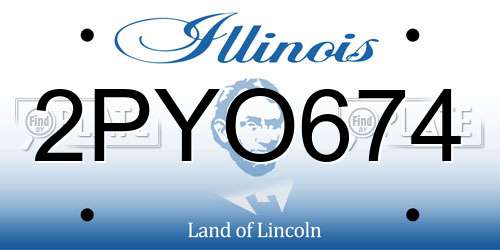 2PYO674 Illinois License Plate