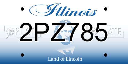 2PZ785 Illinois License Plate