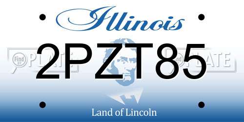 2PZT85 Illinois License Plate