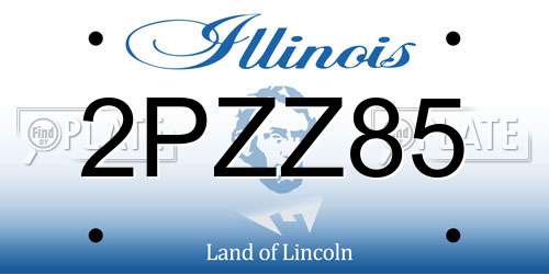 2PZZ85 Illinois License Plate