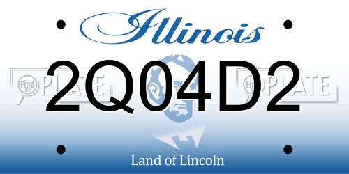 2Q04D2 Illinois License Plate