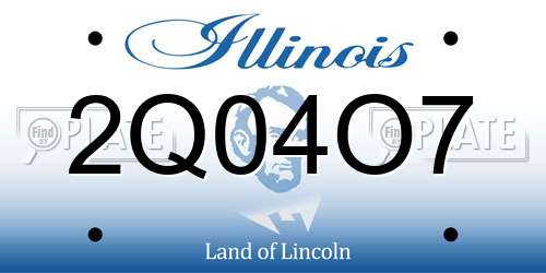 2Q04O7 Illinois License Plate