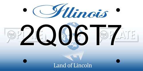 2Q06T7 Illinois License Plate