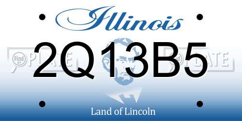 2Q13B5 Illinois License Plate
