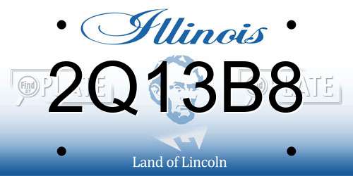 2Q13B8 Illinois License Plate