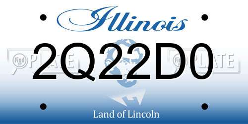 2Q22D0 Illinois License Plate