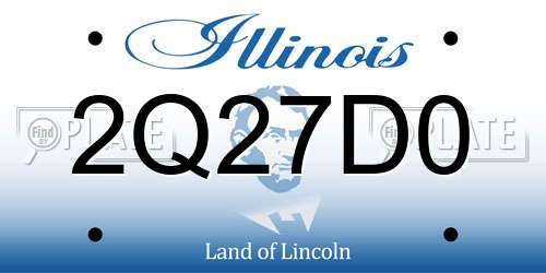 2Q27D0 Illinois License Plate