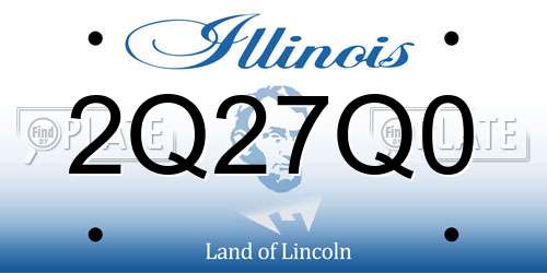 2Q27Q0 Illinois License Plate