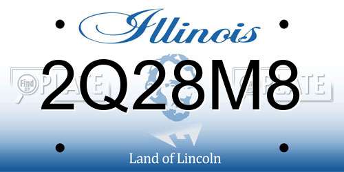 2Q28M8 Illinois License Plate