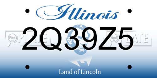 2Q39Z5 Illinois License Plate