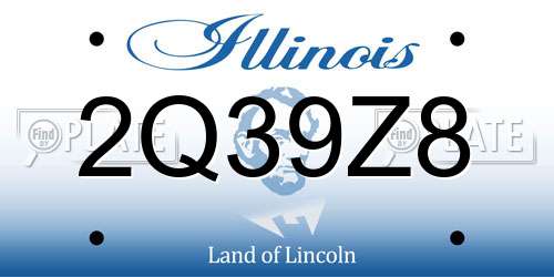 2Q39Z8 Illinois License Plate