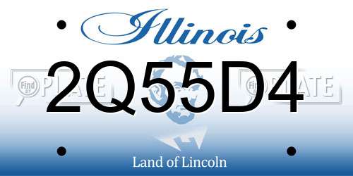 2Q55D4 Illinois License Plate