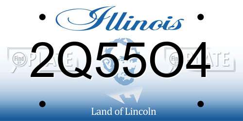2Q55O4 Illinois License Plate