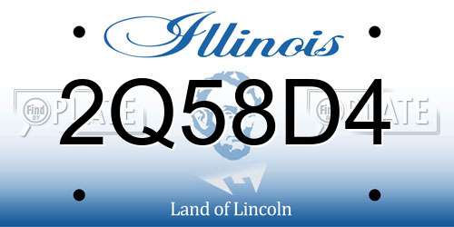 2Q58D4 Illinois License Plate