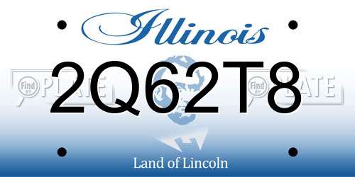 2Q62T8 Illinois License Plate