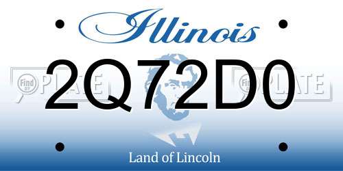 2Q72D0 Illinois License Plate