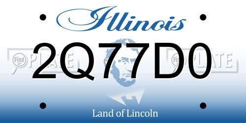 2Q77D0 Illinois License Plate