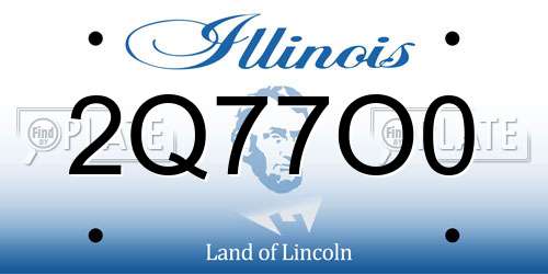 2Q77O0 Illinois License Plate