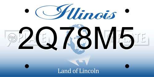 2Q78M5 Illinois License Plate