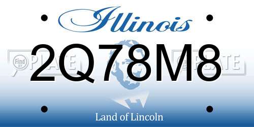 2Q78M8 Illinois License Plate