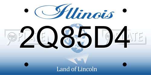 2Q85D4 Illinois License Plate