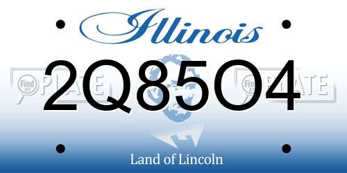 2Q85O4 Illinois License Plate
