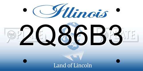2Q86B3 Illinois License Plate
