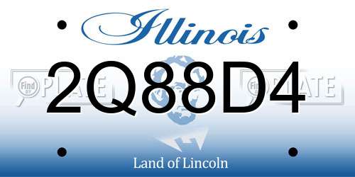 2Q88D4 Illinois License Plate