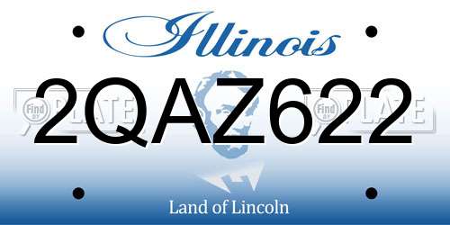 2QAZ622 Illinois License Plate