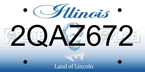2QAZ672 Illinois License Plate