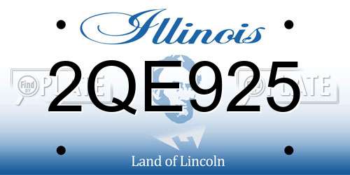 2QE925 Illinois License Plate