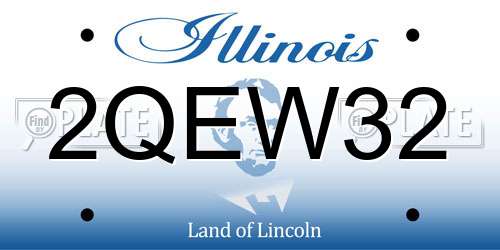 2QEW32 Illinois License Plate