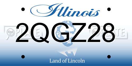 2QGZ28 Illinois License Plate