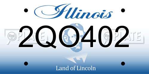 2QO402 Illinois License Plate