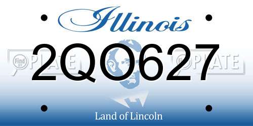 2QO627 Illinois License Plate