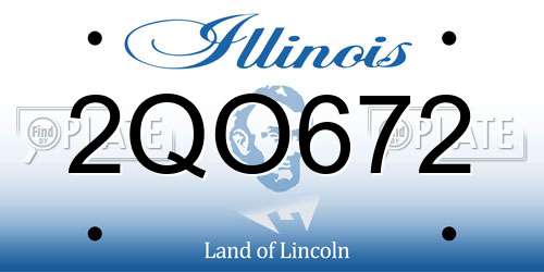 2QO672 Illinois License Plate