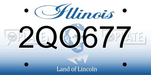 2QO677 Illinois License Plate