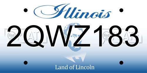 2QWZ183 Illinois License Plate