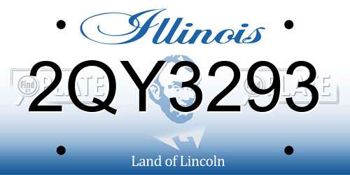 2QY3293 Illinois License Plate