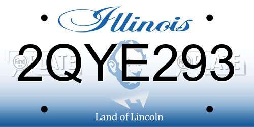 2QYE293 Illinois License Plate
