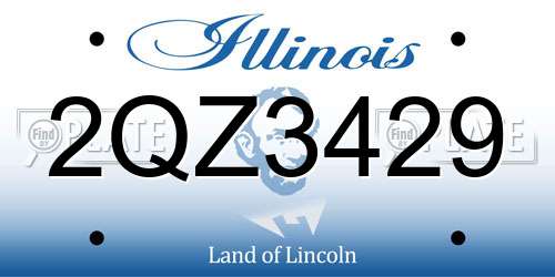 2QZ3429 Illinois License Plate
