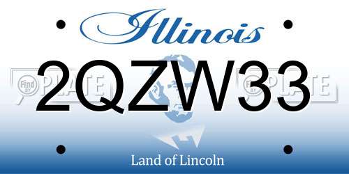 2QZW33 Illinois License Plate