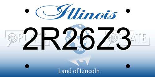 2R26Z3 Illinois License Plate