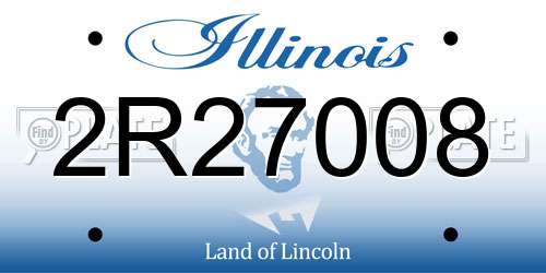 2R27008 Illinois License Plate